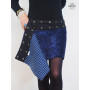 jupe bleue réversible bouton pression collant femme