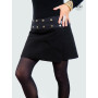 jupette réversible noire velours bouton pression femme