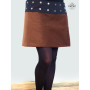 jupe mi cuisses marron côtelé velours femme