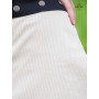 Jupe blanche velours côtelé, jupe portefeuille femme reversible ceinture plate, jupe epaisse, jupe hiver