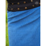 Jupe bleue pour femme avec collant, jupe automne hiver, Jupe enveloppante évasée taille unique ceinture boutonnée