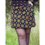 Jupe chic noir portefeuille imprimé ethnique mandala, jupe noire en coton, jupe de qualité, de marque