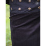 Jupe noire en velours côtelée pour femme taille reglable tissu epais, jupe asymetrique, jupe fendu, reversible