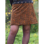 Jupe marron portefeuille en velours imprimé léopard, jupe animal, jupe tache guepard, jupe elegante, jupe droite