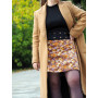 Jupe multicolore a fleurs, jupe colorée, jupe portefeuille en velours fleuri, jupe liberty femme, jupe velours imprimé