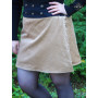 Jupe velours femme , jupe beige portefeuille velours côtelé, jupe epaisse, jupe hiver, jupe trapèze, jupe fendue