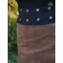 Jupe femme portefeuille velours epais côtelé marron ceinture noire boutonnée pour femme