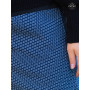 jupe bleue coton imprimé motif géometrique petits points jupe portefeuille femme reversible ceinture plate