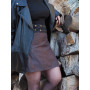 Jupe marron portefeuille velours fluide peau de pêche Jupe tupe fendue boutonnée Taille Ajustable femme