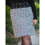 Longue jupe noire et blanche en coton imprimé originale, jupe portefeuille femme reversible ceinture plate