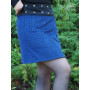 Jupe velours bleu pour femme imprimé a carreaux taille unique Jupe tube fendue boutonnée Taille Ajustable