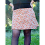 juep trapèze marron imprimée, jupe coton, boutique de jupe, grossiste de jupe en france, jupe marseille aubagne