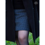 jupe grise en velours epais taille haute, jupe portefeuille, jupe reversible , jupe professionnelle, travail, bureau