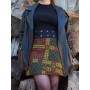 Jupe élégante marron réversible coton motif ethnique africain colorée Jupe droite Femme ceinture boutonnée.