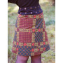 Jupe marron longue ethnique coton reversible coupe portefeuille boutonnée Ceinture plate noire, jupe africaine