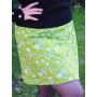 Jupe vert fluo a fleurs pour femme coton vert pomme jupe flashy, jupe vert pomme, jupe fleurs blanches