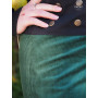 Jupe verte en velours pour femme, jupe côtelée, jupe boutonnée, jupe ajustable, jupe automne hiver