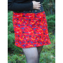 jupe taille haute rouge, jupe coton imprimée, jupe rouge, jupe spiderman ,jupe mutlicolore, jupe groovy