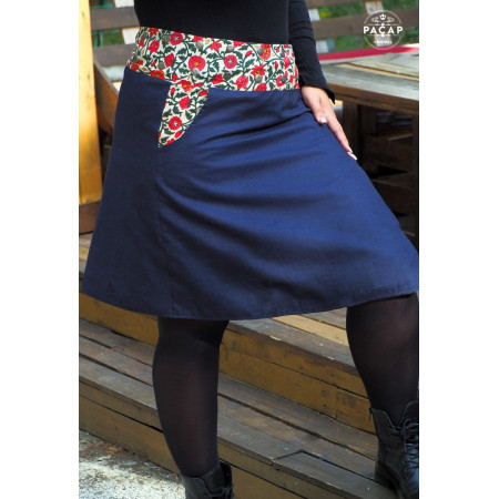 jupe grande taille jean bleu avec poche