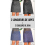 Jupe Trapèze Wax Africain Jean Noir ou Bleu Réversible - SENLIT XL