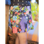 jupe femme noire en coton imprimé a fleurs réversible coupe portefeuille taille haute ventre plat ceinture a bouton clips