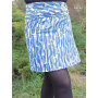 Jupe ceinture large, jupe blanche imprimée, jupe enveloppante bleue, jupe wrap, jupe tulipe, jupe droite, jupe reglable,