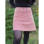 juep blanche coton imprimé rouge, jupe evasée, jupe bouton pression, jupe ceinture large, jupe genoux