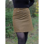 jupe marron fendue reversible, jupe portefeuille velours texturée, jupe enveloppante, jupe wrap, jupe tube imprimé triangle