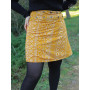 jupe ethnique pour femme en coton imprimé aborigène jaune et blanc taille reglable ceinture large