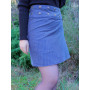 jupe moyenne bleue Imprimé micro motif Reversible, jupe coton femme ceinture large, bouton-pression, jupe patineuse