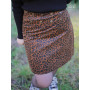 jupe marron Imprimé felin Reversible, jupe coton femme ceinture large, bouton-pression, jupe marron rouge, jupe à motif léopard,