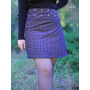 jupe bleue femme velours à carreaux, portefeuille boutonné, jupe texturée automne hiver collant, jupe genoux