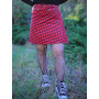 jupe rouge a carreaux, jupe coton imprimé, jupe taille unique ajustable, jupe rouge et noire