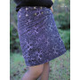 Jupe noire imprimé coton motif original abtrait rétro Trapèze ajustable à bouton, coup asymetrique, fendue taille reglable,