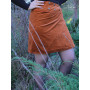 jupe marron femme velours epais portefeuille droite boutonnée automne hiver collant taille Haute ajustable bouton pression