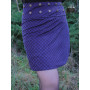 jupe bleu foncé femme velours à carreaux damier portefeuille droite  boutonnée automne hiver collant taille Réglable,