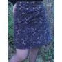 jupe noire coton imprimé gris reversible Jupe évasée enveloppante wrap tube tulipe