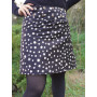 jupe noire a fleurs blanche, jupe trapèze, jupe coton, jupe imprimé, jupe chic, jupe boutonnée