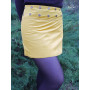 jupe Jaune Fendue courte velours unicolore Reversible femme ceinture large bouton-pression jupe tennis