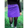 jupe bleue portefeuille velours Coupe droite Ceinture boutonnée automne hiver collant Mini jupe patineuse