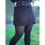 jupe patineuse noire en velours  jupe Sport evasée reversible enveloppante wrap tube tulipe, jupe mi-cuisses