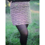 jupe tennis blanche passepoil imprimée  jupe Fendue courte Coton motif noir Reversible femme ceinture large bouton-pression