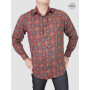chemise non binaire rouge imprimé ethnique africain manche longues