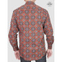 chemise décontractée rouge coupe droite cintrée manches longue