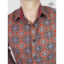 chemise rouge homme imprimé motif rosaces arabesques