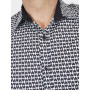 Chemise ZEN Ajustée Motif Coeurs Noir Manches Longues - HEART