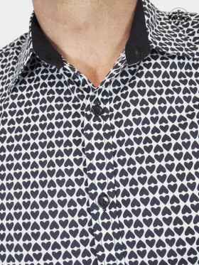 Chemise ZEN Ajustée Motif Coeurs Noir Manches Longues - HEART