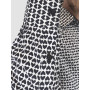 chemise blanche coeur noir bouton nacré coton fin