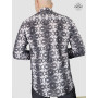chemise grise atypique motif psychedelique