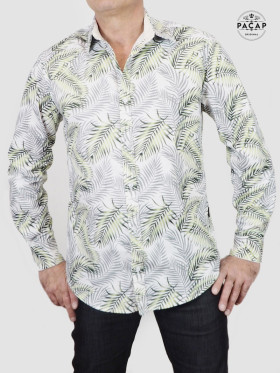 chemise palmier blanche